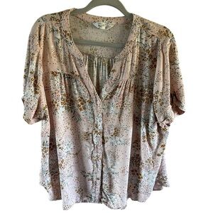 Market&Spruce floral button up blouse from Stitchfix size XXL